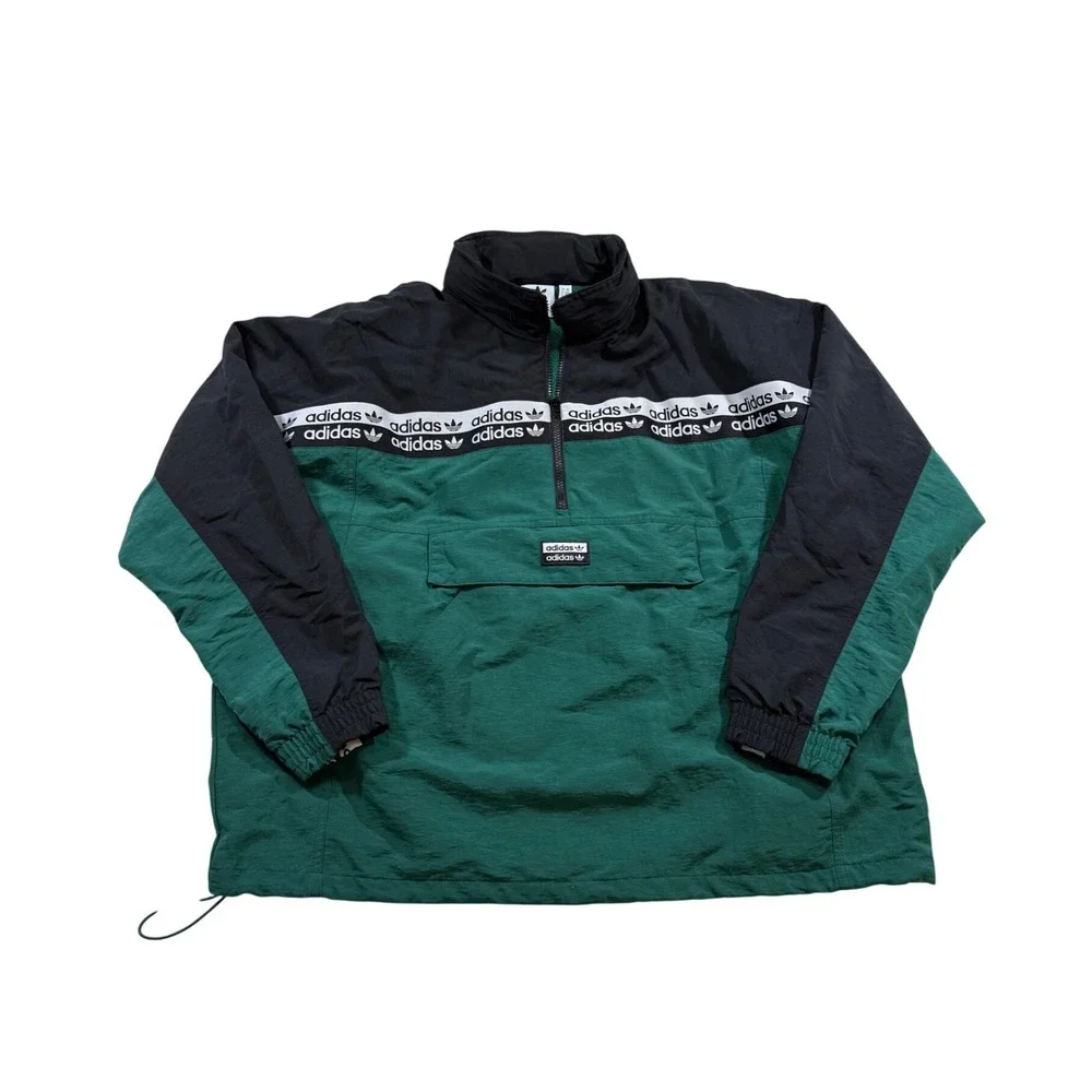 Adidas Vocal Windbreaker Anorak M Retro Jacket Collegiate Track Sports BLKD 2.0